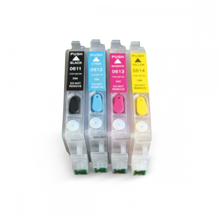 FOR EPSON T0611-T0614 UYUMLU Kolay Dolan Kartuşlar (DOLU)